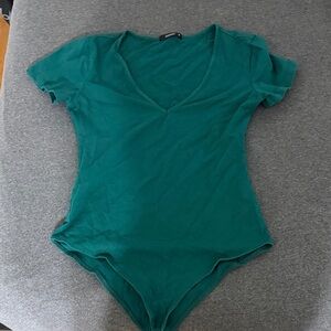 Teal V-Neck Women's Bodysuit